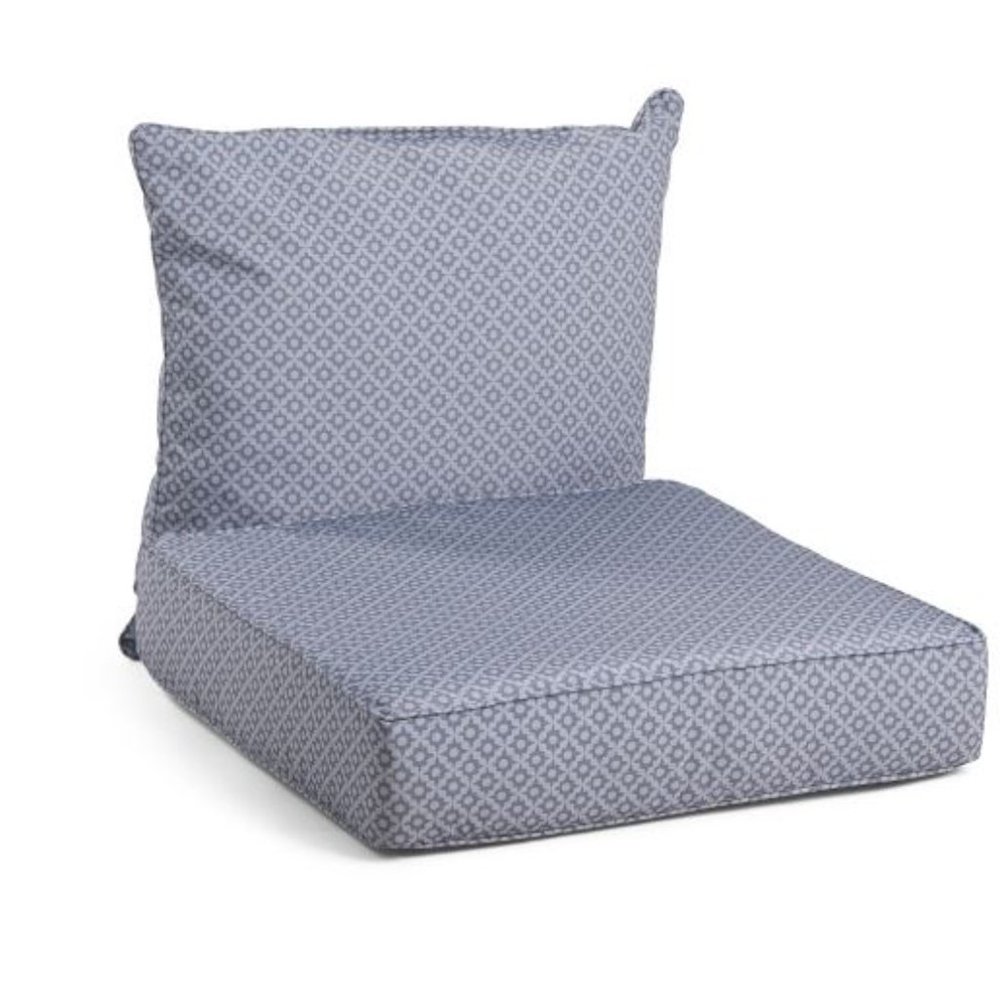 NAUTICA 2 pc Outdoor Ditzy Circles Deep Seat Cushion Replacement Set GREY